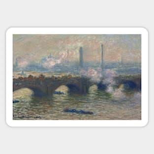 Waterloo Bridge, Gray Day by Claude Monet Sticker